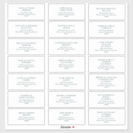 Green Typografy Wedding Guest Address Labels