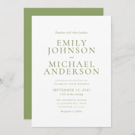 Green Typography Wedding Invitation Einladung