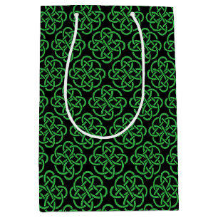 Green und Black Celtic Shield Knot Mittlere Geschenktüte