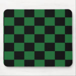 Green und Black Checkered Mousepad<br><div class="desc">Schwarz-grün-kariertes Design</div>