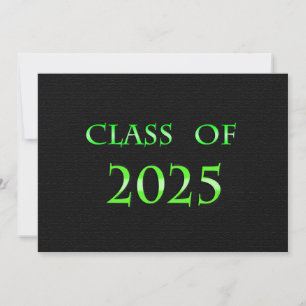 Green und Black Class of 2025 Card Einladung
