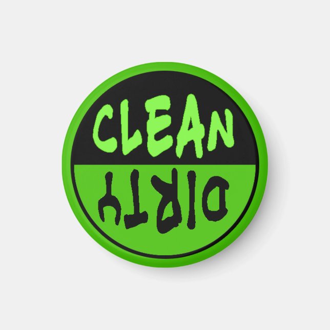 Green und Black Clean Dirty Magnet für Geschirrspü (Vorne)