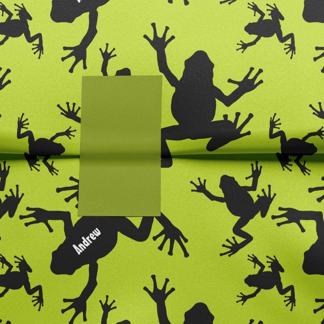 Green und Black Frog Pattern Kids Seidenpapier (Von Creator hochgeladen)