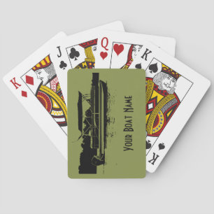 Green und Black Pontoon Boat Playing Cards Spielkarten