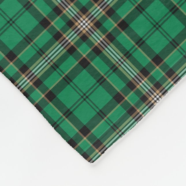 Green und Black Sporty Kariert Fleecedecke (Ecke)