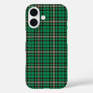 Green und Black Sporty Kariert iPhone 16 Hülle