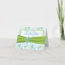 Green und Blue Floral Vielen Dank Note Card Dankeskarte