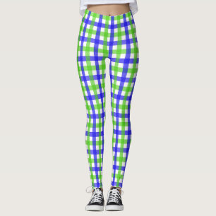 Green und Blue Gingham Leggings