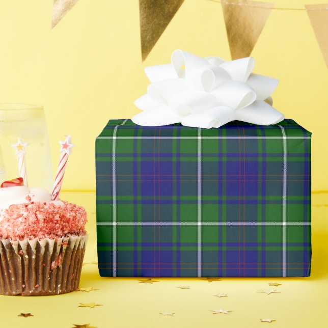 Green und Blue MacNeil Tartan Kariert Geschenkpapier (Geburtstagsparty)