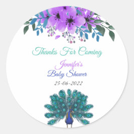 Green und Blue Peacock | LILA BLUME Runder Aufkleber