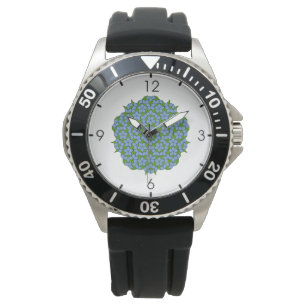 Green und Blue Penrose Rhombus Muster Armbanduhr