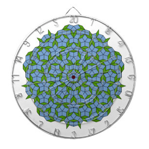 Green und Blue Penrose Rhombus Muster Dartscheibe