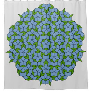 Green und Blue Penrose Rhombus Muster Duschvorhang