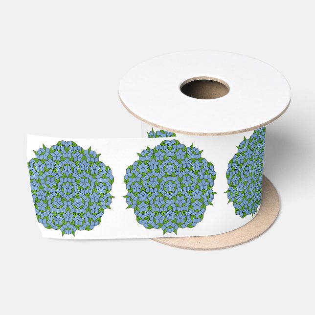 Green und Blue Penrose Rhombus Muster Satinband (Spule)
