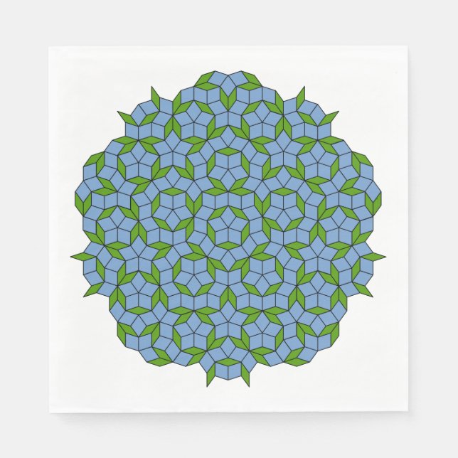 Green und Blue Penrose Rhombus Muster Serviette (Vorderseite)