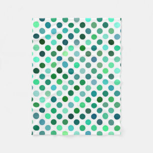 Green und Blue Polka Dot Fleecedecke