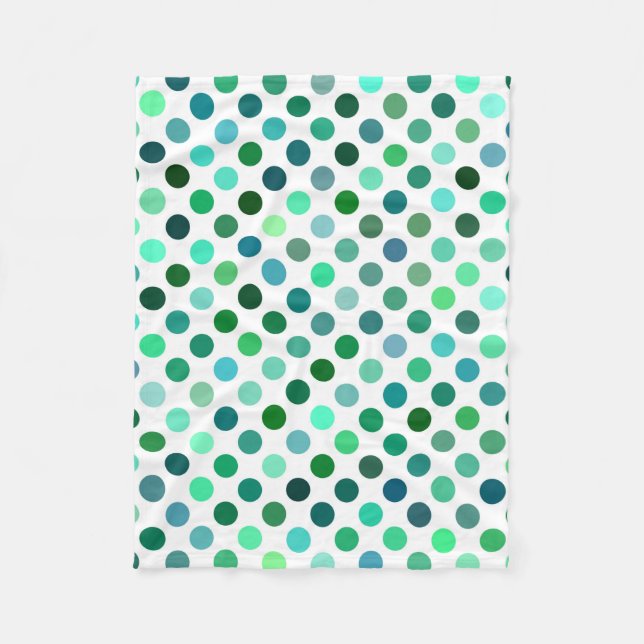Green und Blue Polka Dot Fleecedecke (Vorderseite)