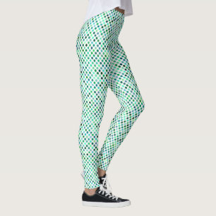 Green und Blue Polka Dot Muster Leggings