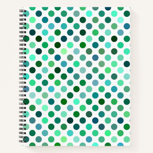 Green und Blue Polka Dot Notizbuch (Vorderseite)