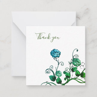 Green und Blue Rose Danke, Card Mitteilungskarte