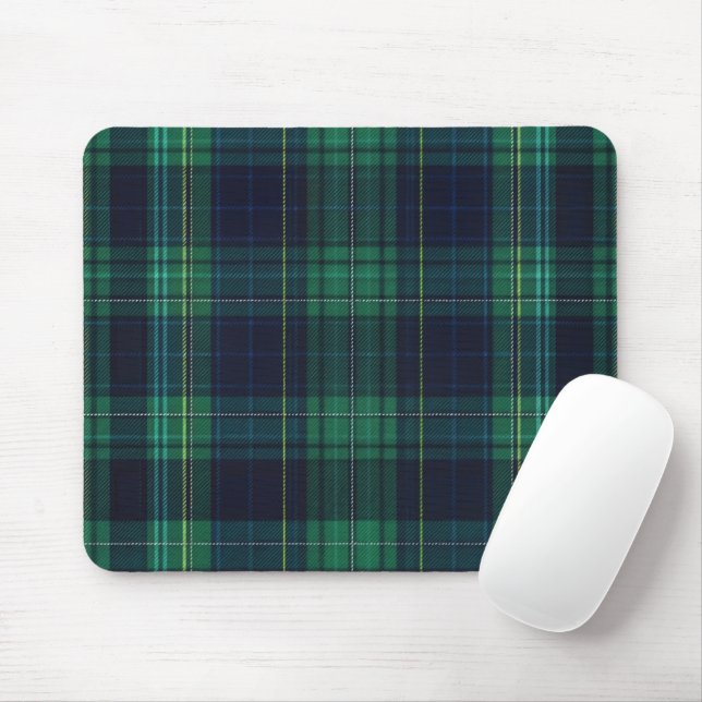 Green und Blue Scottish Tartan Kariert Mousepad (Mit Mouse)