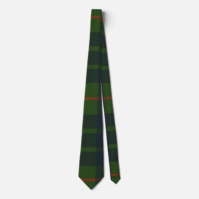 Green und Blue Tartan Kariert Krawatte (Vorderseite)