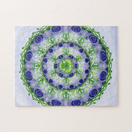 Green und Blue Triple Moon Goddess Mandala