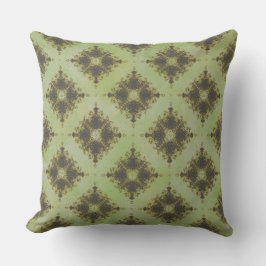 Green und Bronze Diamond Burst Pattern Kissen