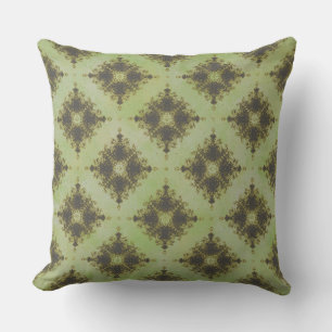 Green und Bronze Diamond Burst Pattern Kissen