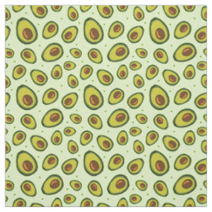 Green und Brown Avocado Fruchtscheiben Muster Stoff