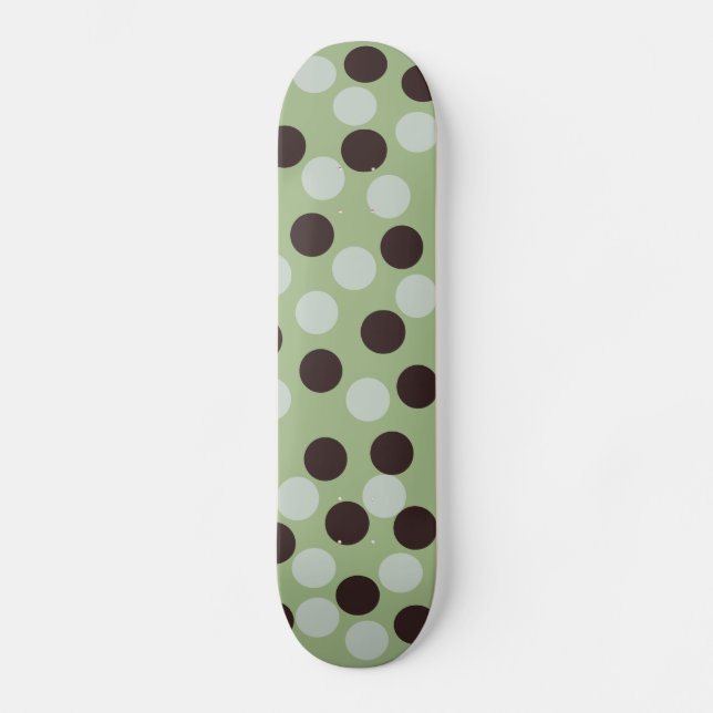Green und Brown Polka Dot Skateboard (Vorderseite)