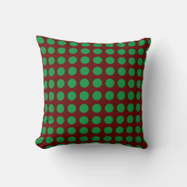 Green und Burgundy Punkt Throw Kissen