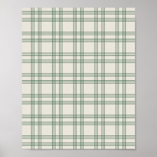 Green und Cream Gingham Poster
