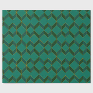 Green und gold Art Deco Diamant Wrapping Papier Geschenkpapier