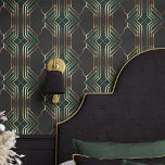 Green und Gold Art Deco Geometric Tapete<br><div class="desc">Fügen Sie dem Raum eine Touch Vintagen Glamours hinzu, mit dieser raffinierten Art-Déco-Tapete. Das komplizierte geometrische Muster in satten Grün- und Goldtönen schafft einen luxuriösen und zeitlosen Look. Dieses Tapete mit Schale und Knüppel lässt sich leicht auftragen und entfernen, wodurch es sich perfekt eignet, um jedem Zimmer eine Touch der...</div>