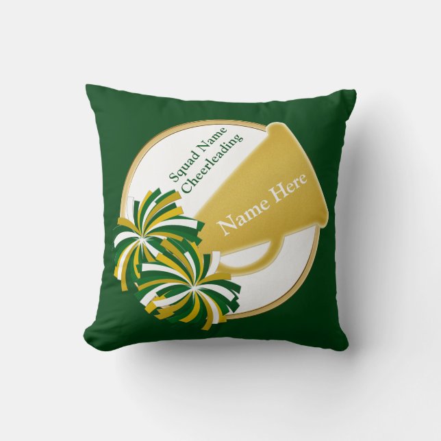 Green und Gold Cheer Geschenke für Chefs, Trainer Kissen (Vorderseite)
