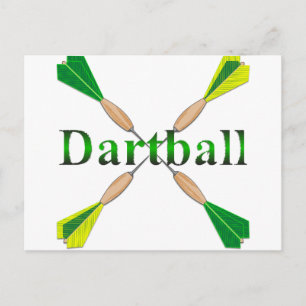 Green und Gold Dartball Darts Postkarte