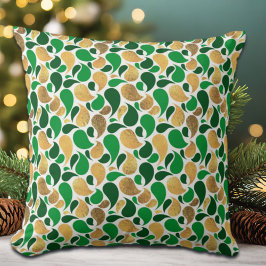 Green und Gold Glitzer Festive Pattern Fusion Kissen