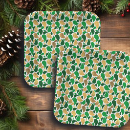 Green und Gold Glitzer Festive Pattern Fusion Pappteller
