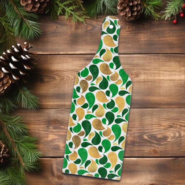 Green und Gold Glitzer Festive Pattern Fusion Schneidebrett (Von Creator hochgeladen)