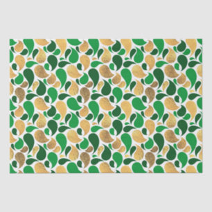 Green und Gold Glitzer Festive Pattern Fusion Seidenpapier