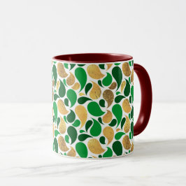 Green und Gold Glitzer Festive Pattern Fusion Tasse