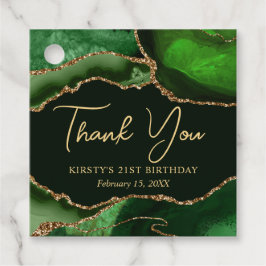 Green und Gold Imitats Glitzer Agate Birthday Part Geschenkanhänger