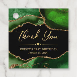 Green und Gold Imitats Glitzer Agate Birthday Part Geschenkanhänger