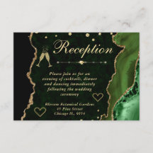 Green und Gold Imitats Glitzer Agate Empfang