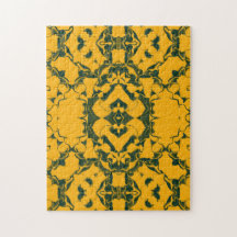 Green und Gold Lacy Kaleidoskop-Muster