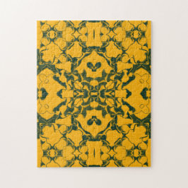 Green und Gold Lacy Kaleidoskop-Muster