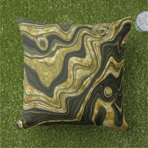Green und Gold Marmor Look Muster Kissen