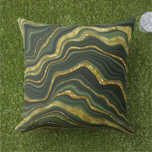 Green und Gold Marmor Look Muster Kissen