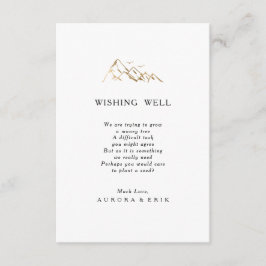Green und Gold Mountain Wedding Wunschwell Card Begleitkarte